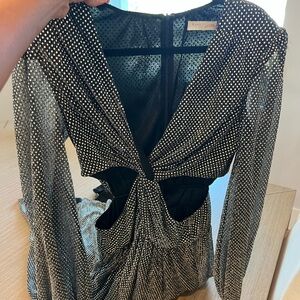 Ramy Brook Black Dress with Silver Dots